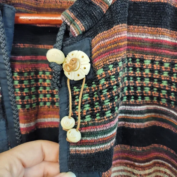 Vintage‎ Flashback Festive Boho Ethnic Womens Size Medium Textured Jacket - Picture 5 of 11